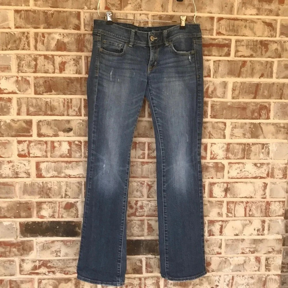 American Eagle Distressed Slim Boot Low Rise Stretch Jeans - Picture 1 of 14